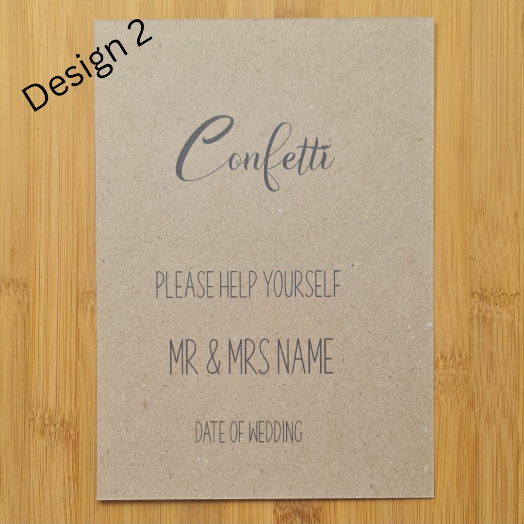 Personalised Printed Confetti Sign - Please Help Yourself Confetti Printed Sign for Weddings!