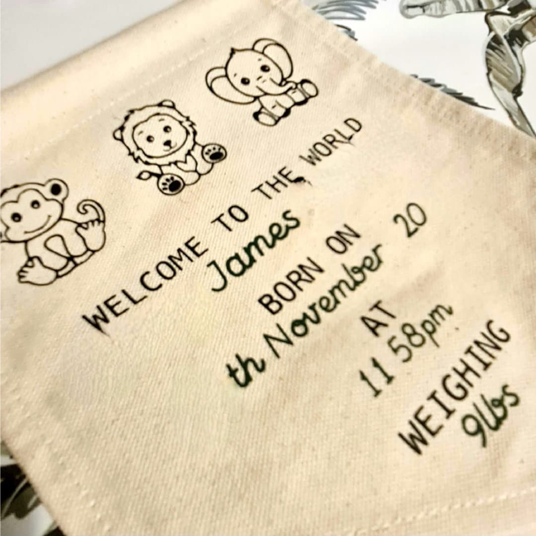 Personalised Baby Birth Details Banner
