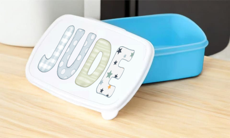 Personalised Children’s Lunchbox – Pink or Blue | Custom Letter Design for Boys & Girls