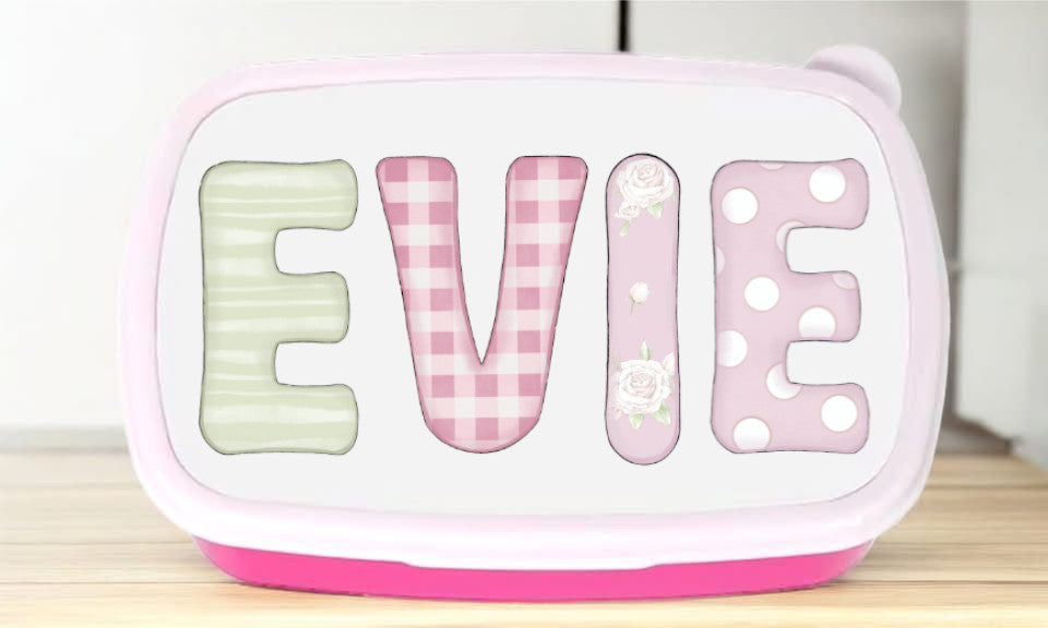 Personalised Children’s Lunchbox – Pink or Blue | Custom Letter Design for Boys & Girls