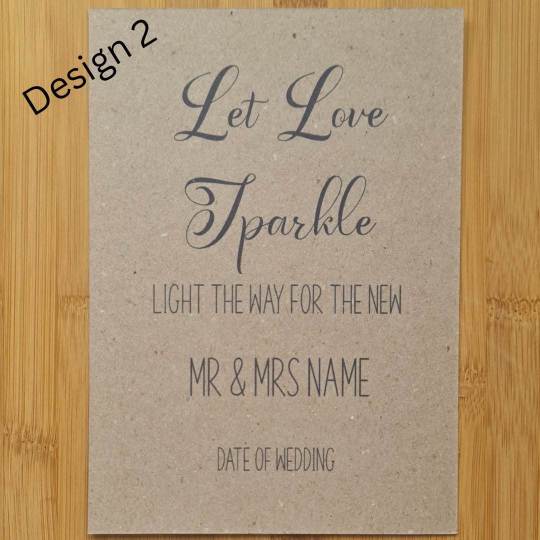 Personalised Printed Sparkler Wedding Sign - Let Love Sparkle