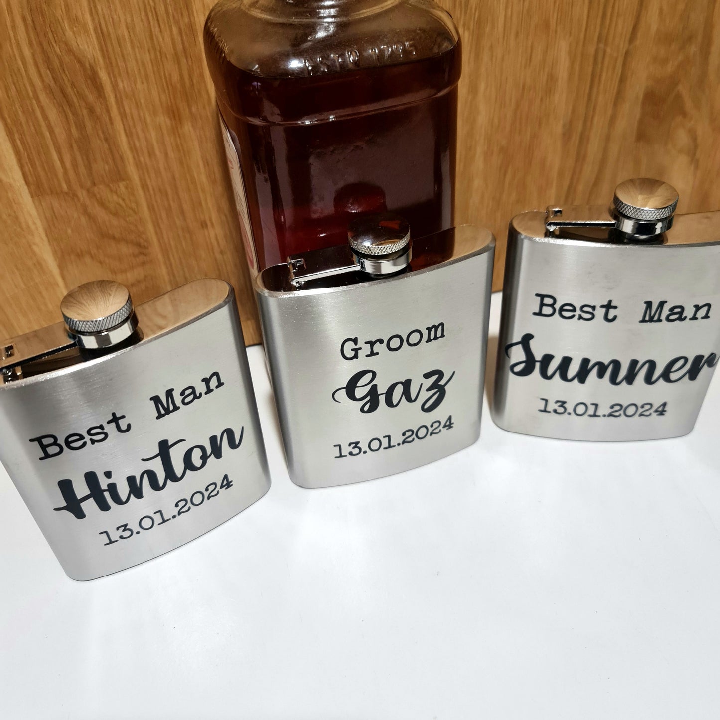 Personalised Groom and Groomsmen Hip Flasks