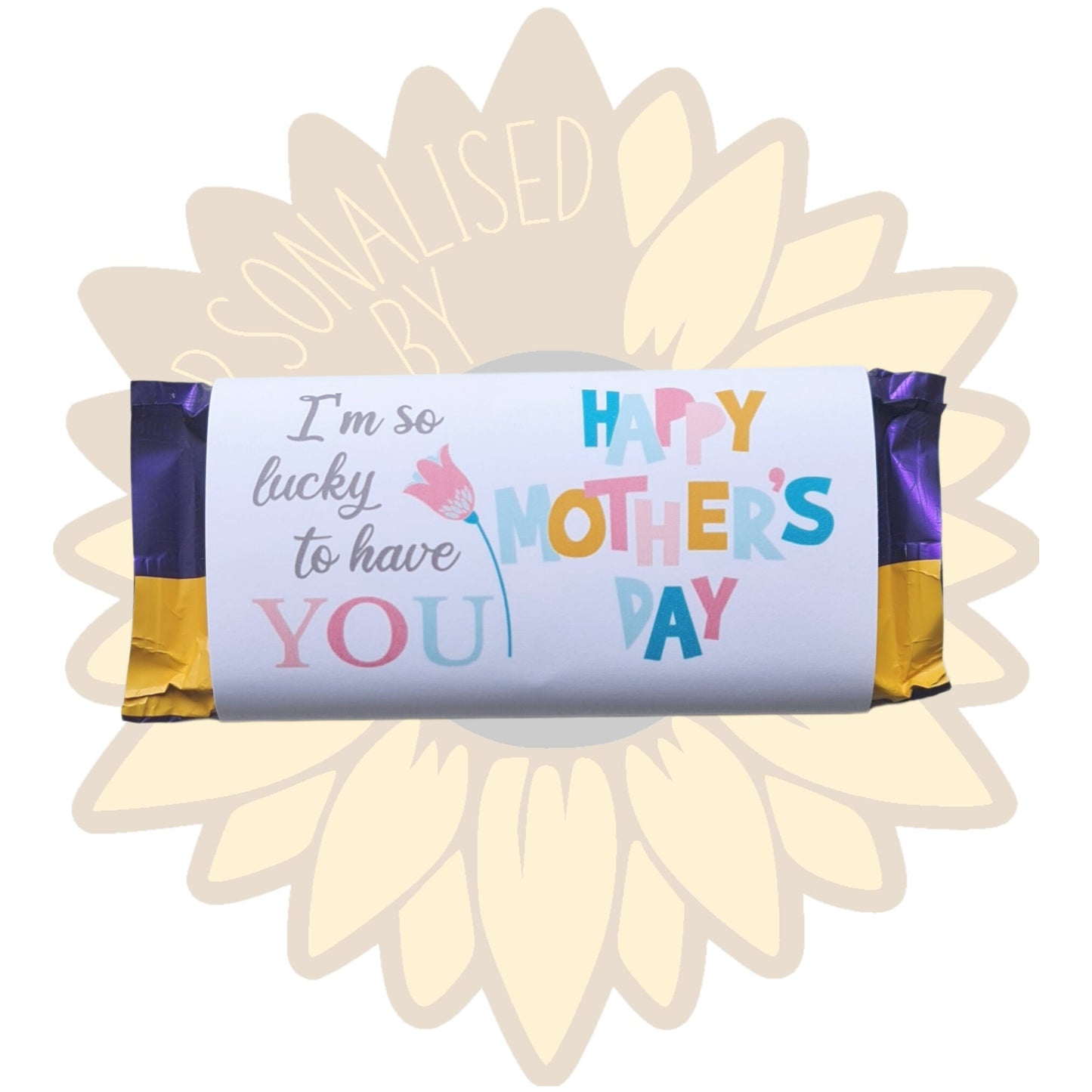 Printed Mothers Day Chocolate Wrappers - Chocolate bar gift wrap for Cadbury & Galaxy chocolate bars!