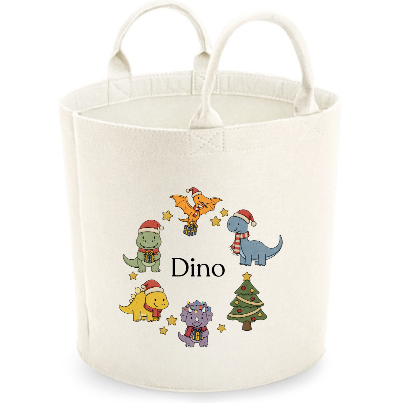 Personalised Christmas Felt Trug – Custom Present Basket for Kids & Family Gifts