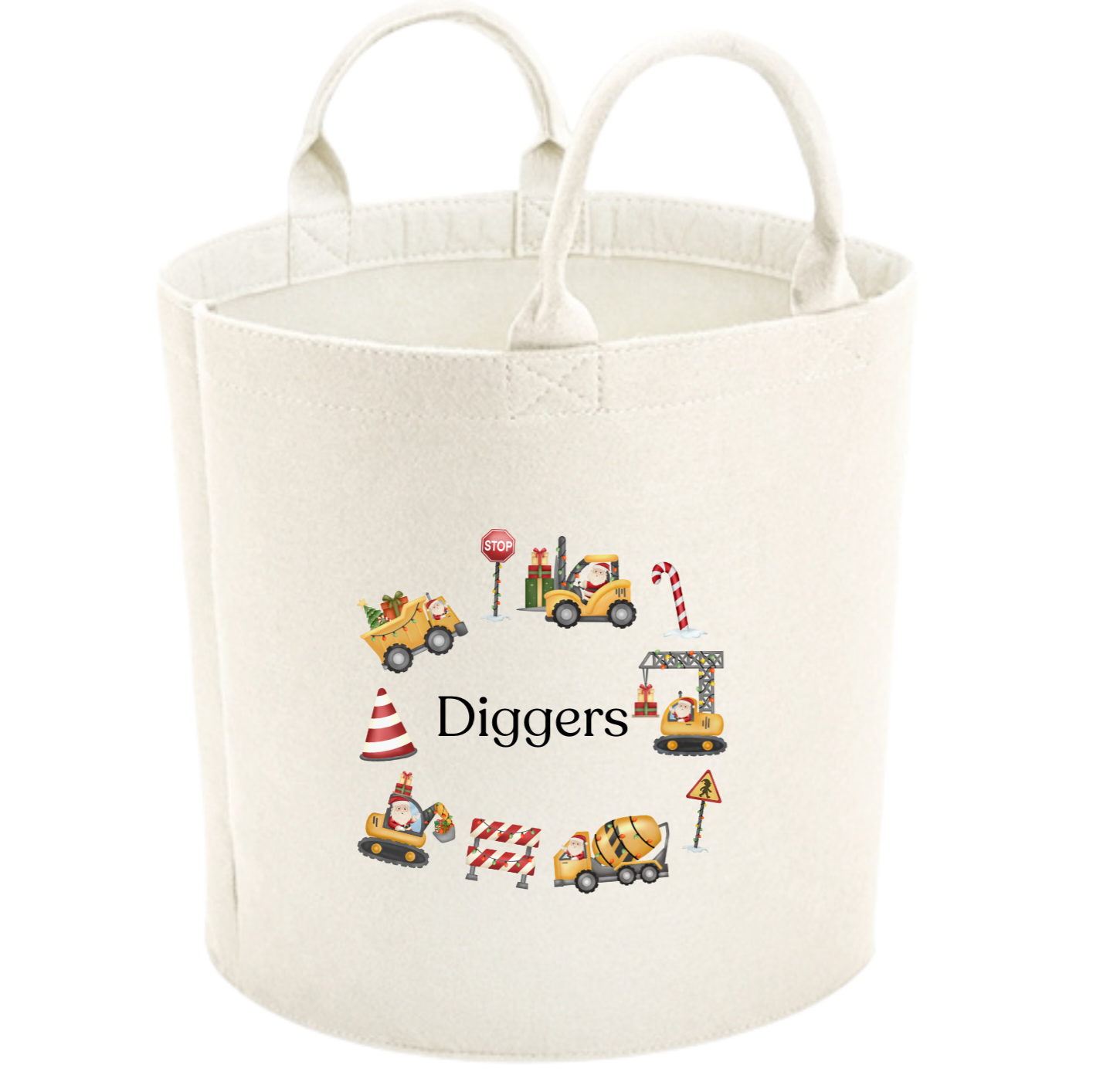 Personalised Christmas Felt Trug – Custom Present Basket for Kids & Family Gifts