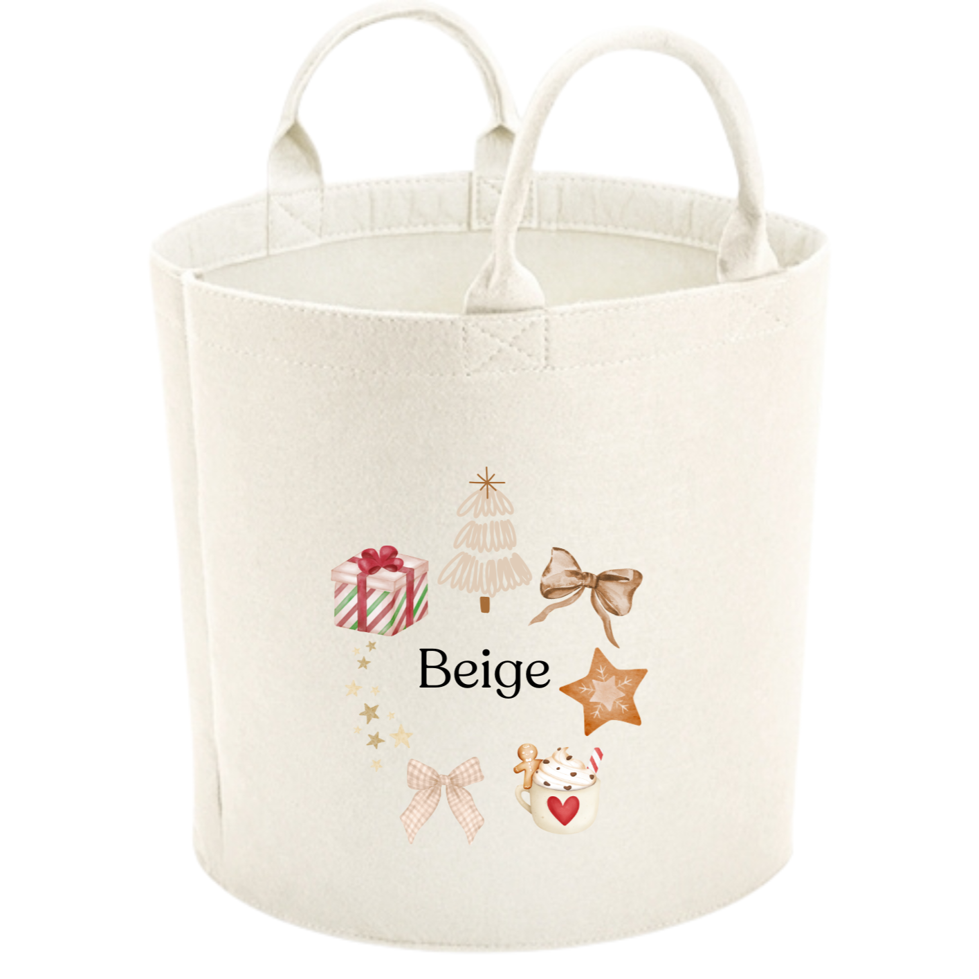 Personalised Christmas Felt Trug – Custom Present Basket for Kids & Family Gifts
