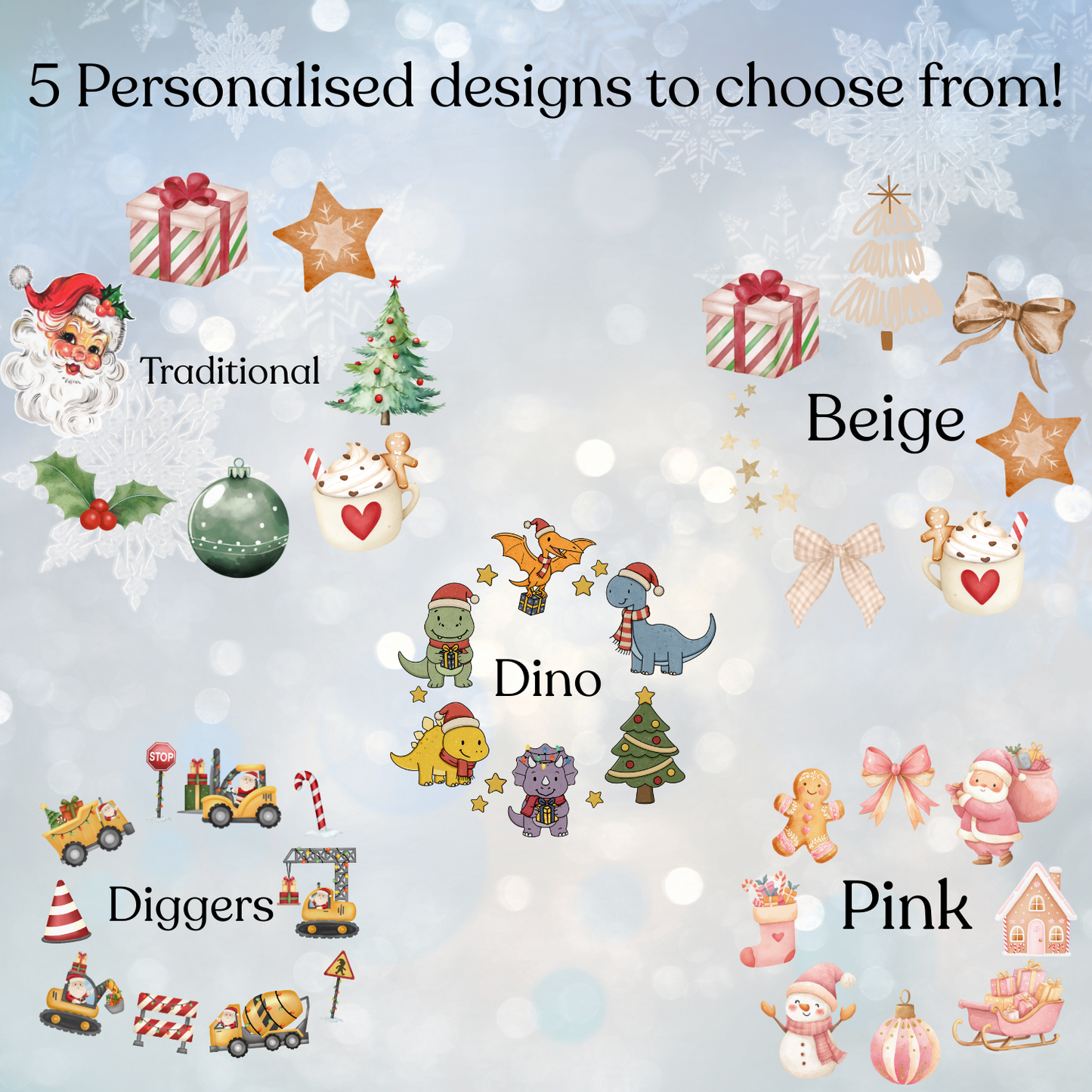 Personalised Christmas Felt Trug – Custom Present Basket for Kids & Family Gifts