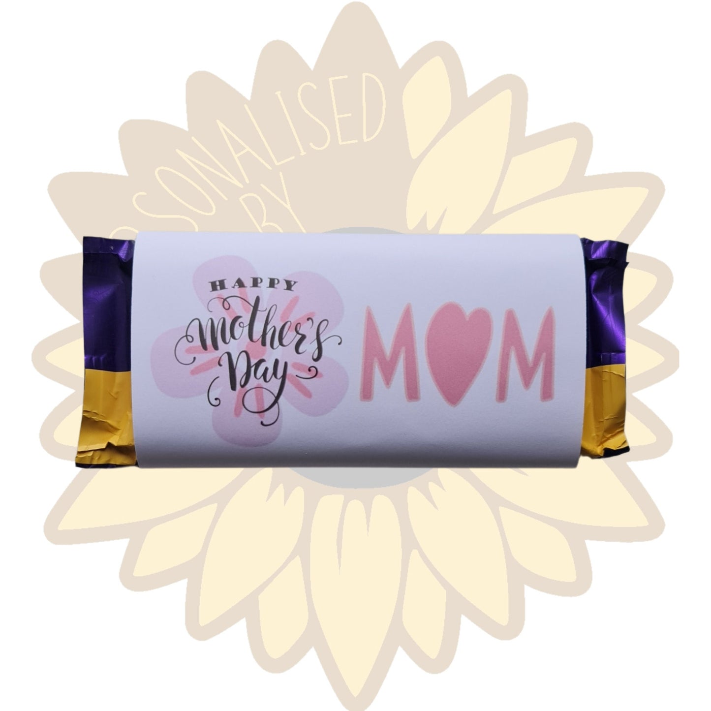 Printed Mothers Day Chocolate Wrappers - Chocolate bar gift wrap for Cadbury & Galaxy chocolate bars!