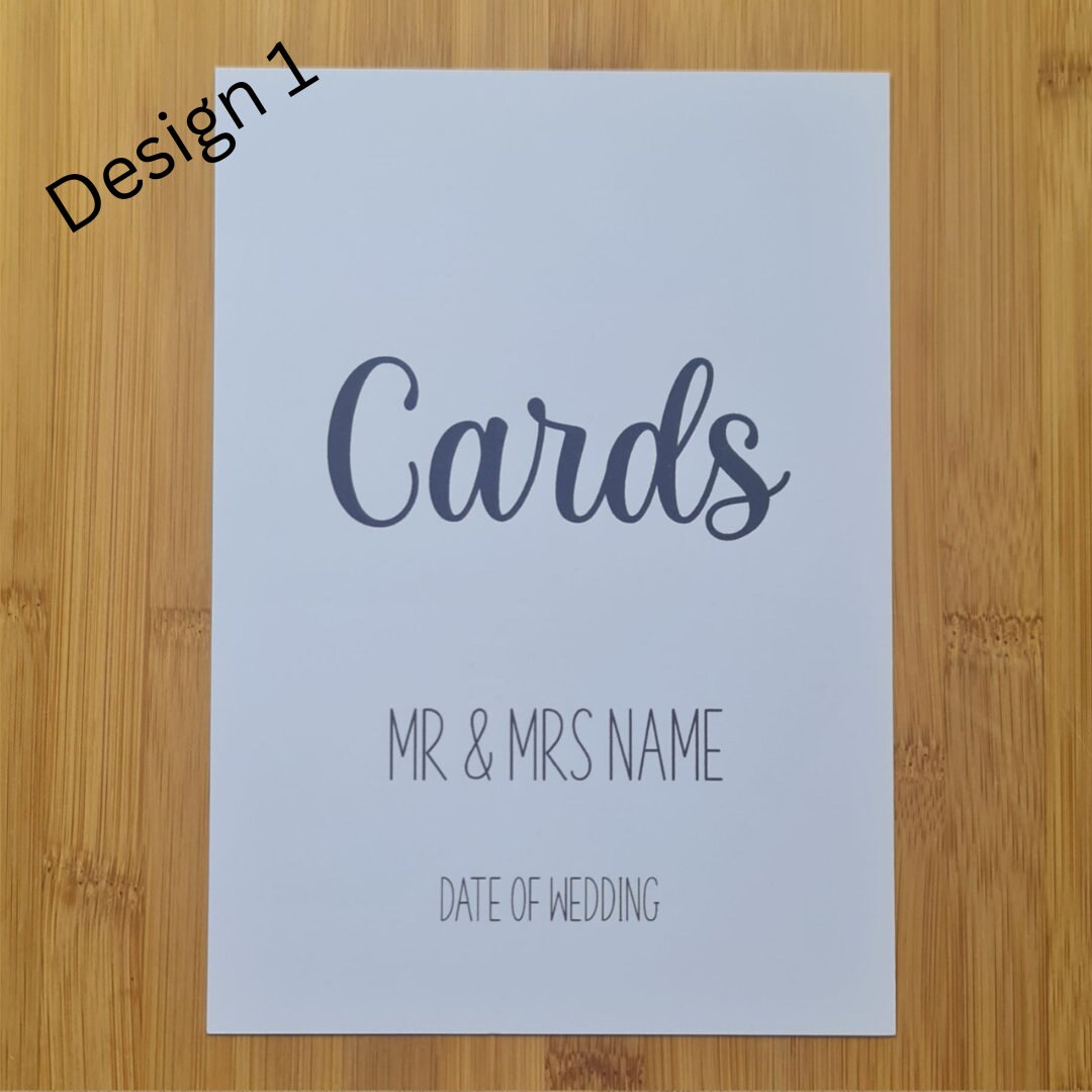 Personalised Wedding Cards Sign for Guests - Perfect solution to collect all your cards etc in one place on your special day.
