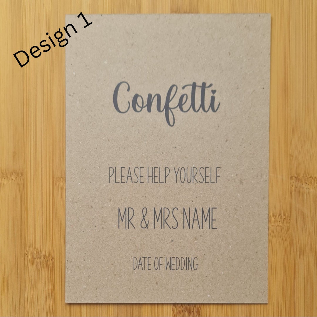 Personalised Printed Confetti Sign - Please Help Yourself Confetti Printed Sign for Weddings!