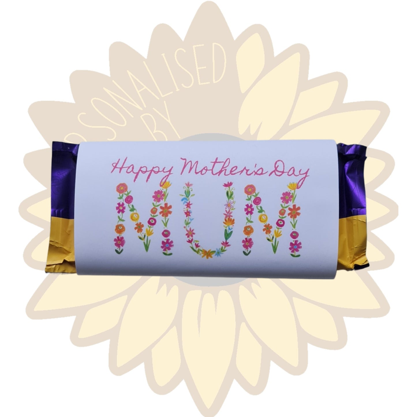 Printed Mothers Day Chocolate Wrappers - Chocolate bar gift wrap for Cadbury & Galaxy chocolate bars!
