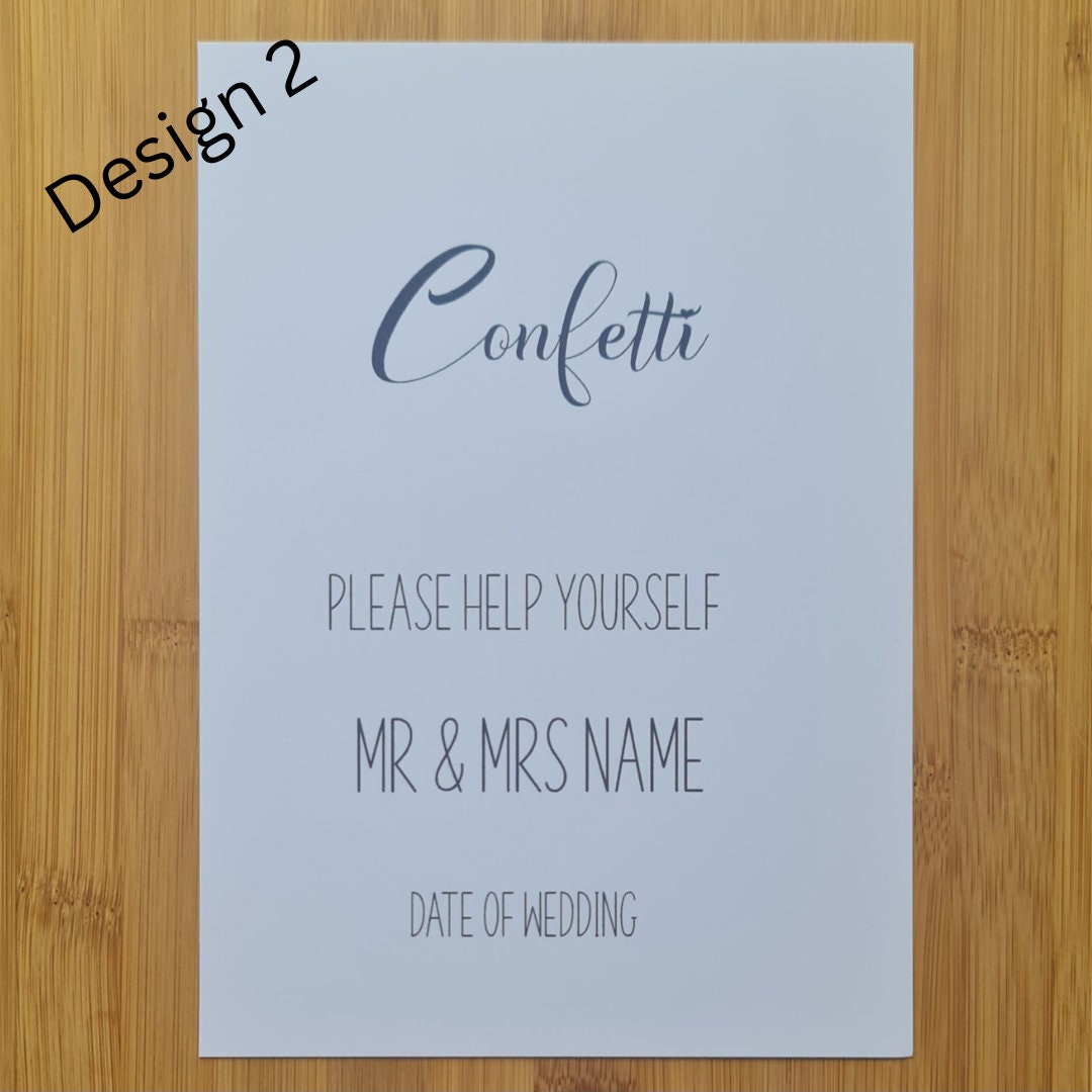 Personalised Printed Confetti Sign - Please Help Yourself Confetti Printed Sign for Weddings!