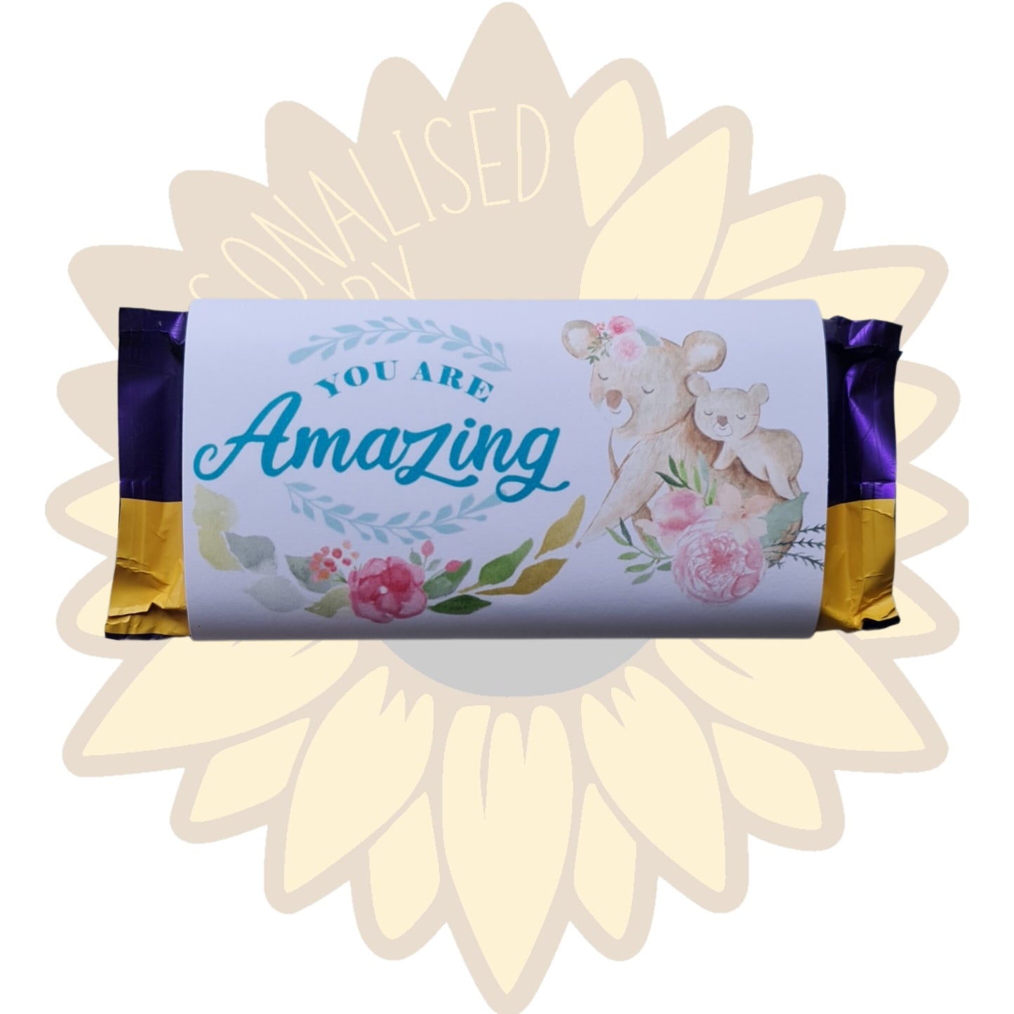 Printed Mothers Day Chocolate Wrappers - Chocolate bar gift wrap for Cadbury & Galaxy chocolate bars!