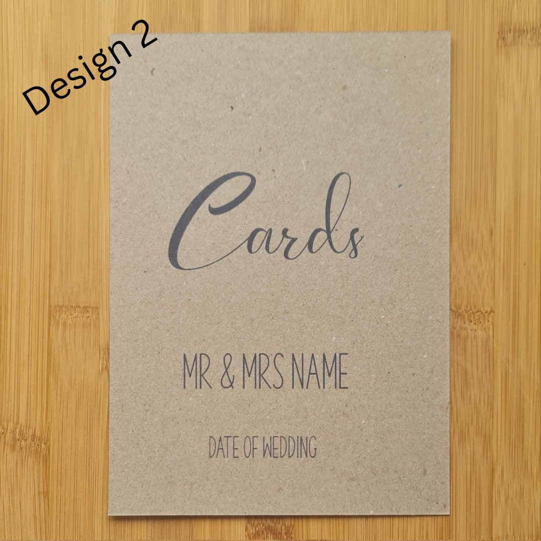 Personalised Wedding Cards Sign for Guests - Perfect solution to collect all your cards etc in one place on your special day.