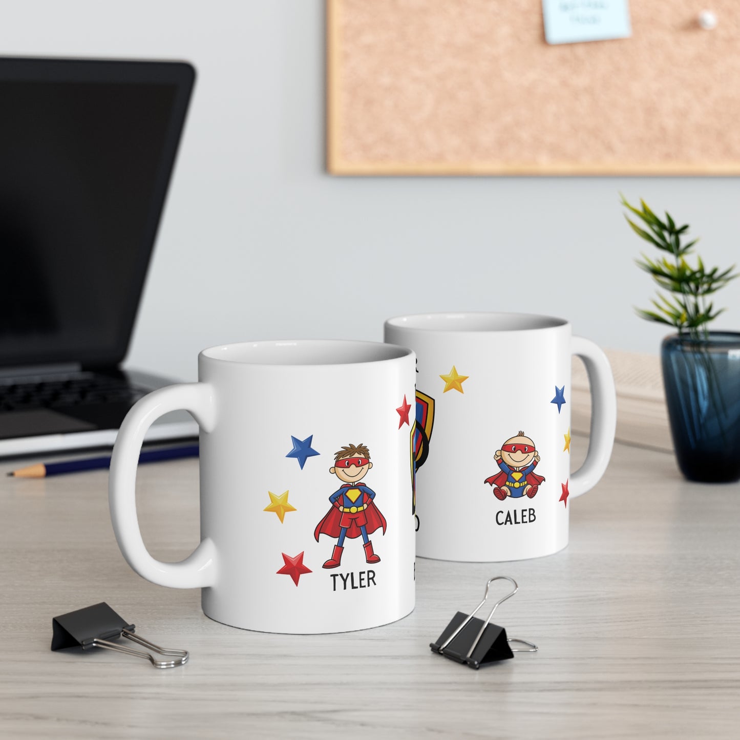 Personalised Super Dad Mug & Coaster | Custom Father’s Day Mug | Superhero Dad Gift | Mug Gift from Kids