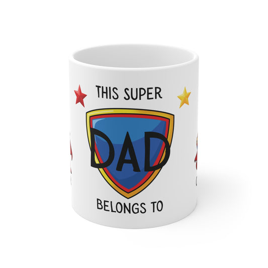 Personalised Super Dad Mug & Coaster | Custom Father’s Day Mug | Superhero Dad Gift | Mug Gift from Kids