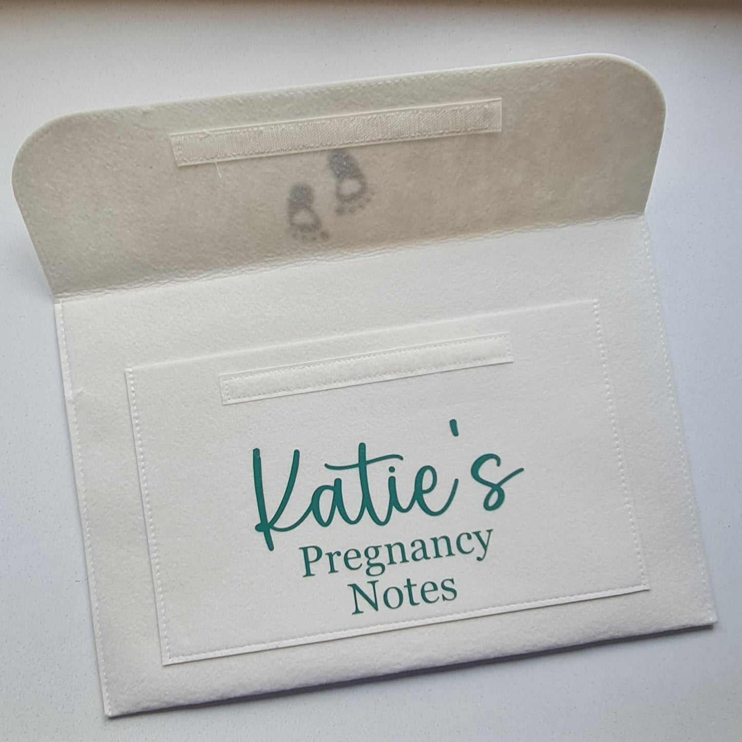 Personalised Felt Pregnancy Notes Folder: Keepsake Document Organizer