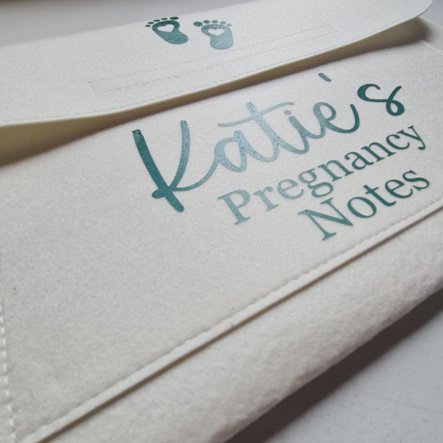 Personalised Felt Pregnancy Notes Folder: Keepsake Document Organizer