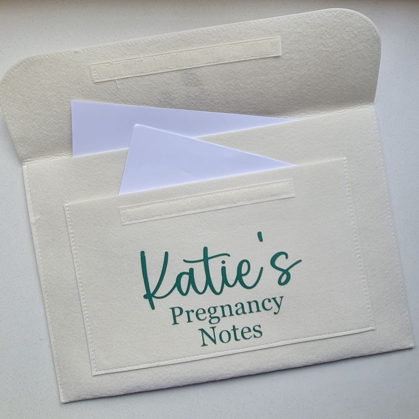 Personalised Felt Pregnancy Notes Folder: Keepsake Document Organizer