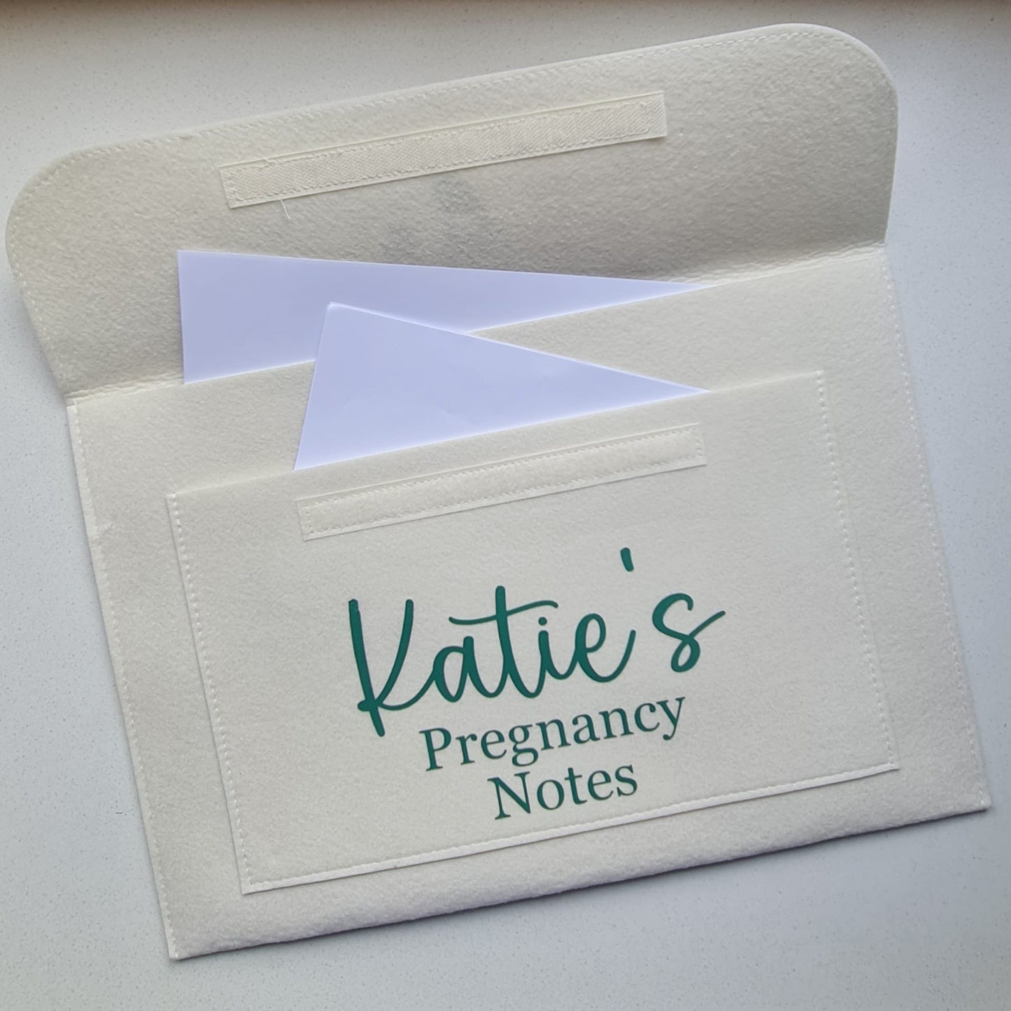 Personalised Felt Pregnancy Notes Folder: Keepsake Document Organizer