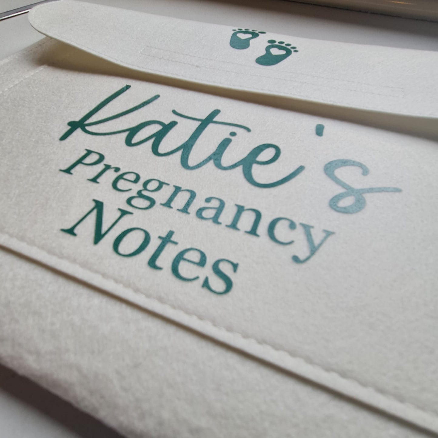 Personalised Felt Pregnancy Notes Folder: Keepsake Document Organizer
