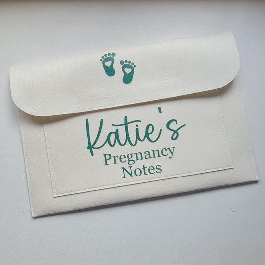 Personalised Felt Pregnancy Notes Folder: Keepsake Document Organizer