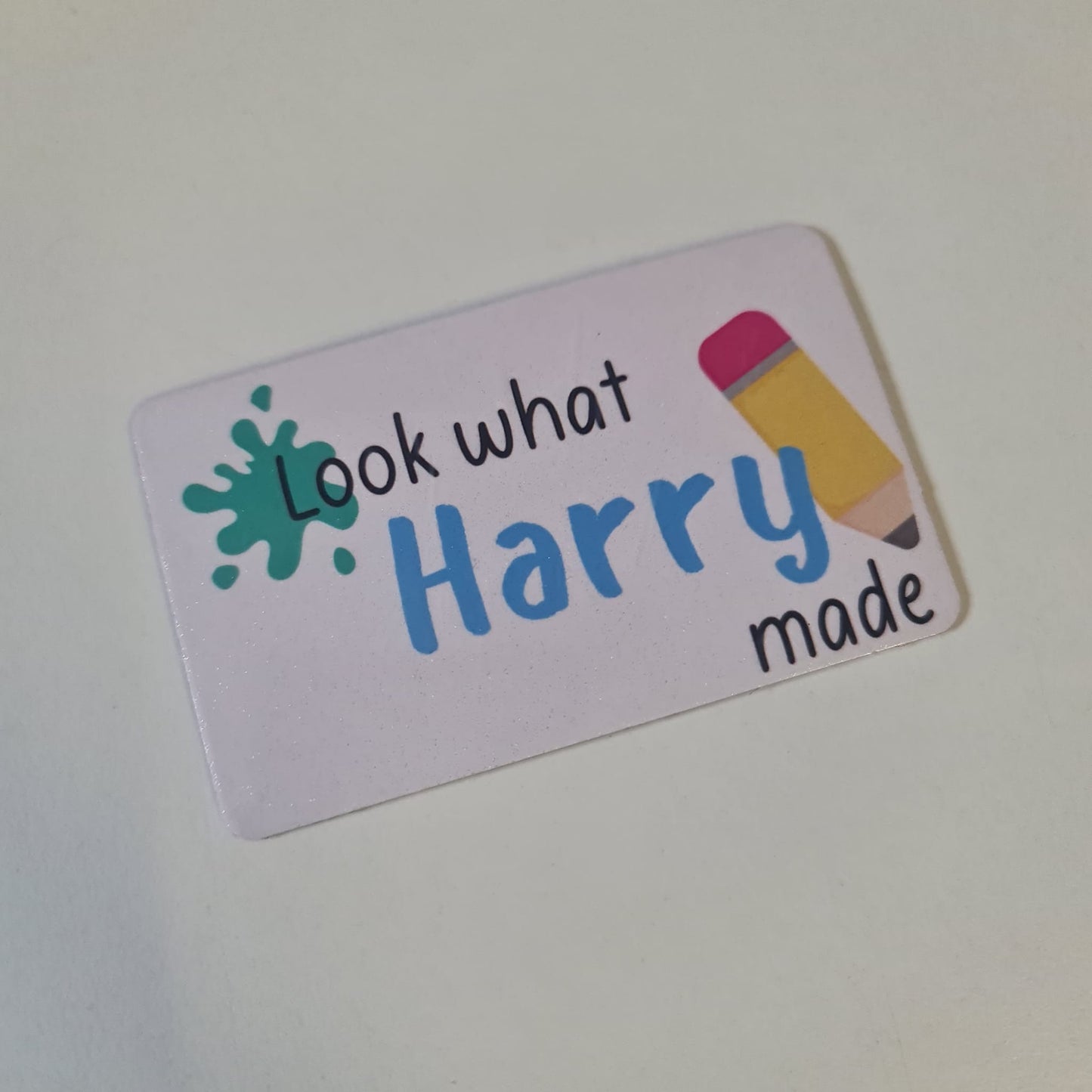 Personalised "Look What I Made" Fridge Magnet | Colourful Arts & Crafts Design | Display Kids Artwork