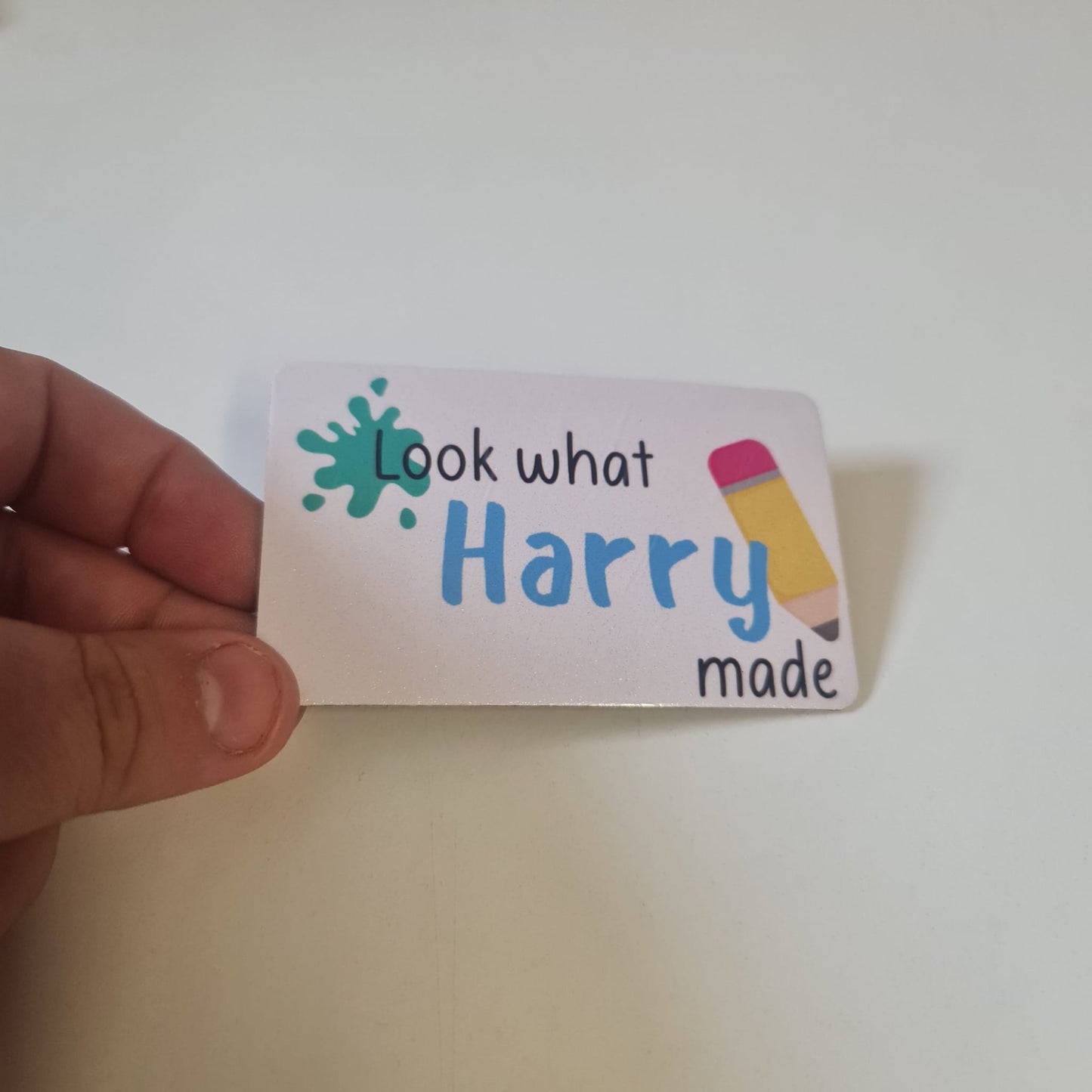 Personalised "Look What I Made" Fridge Magnet | Colourful Arts & Crafts Design | Display Kids Artwork