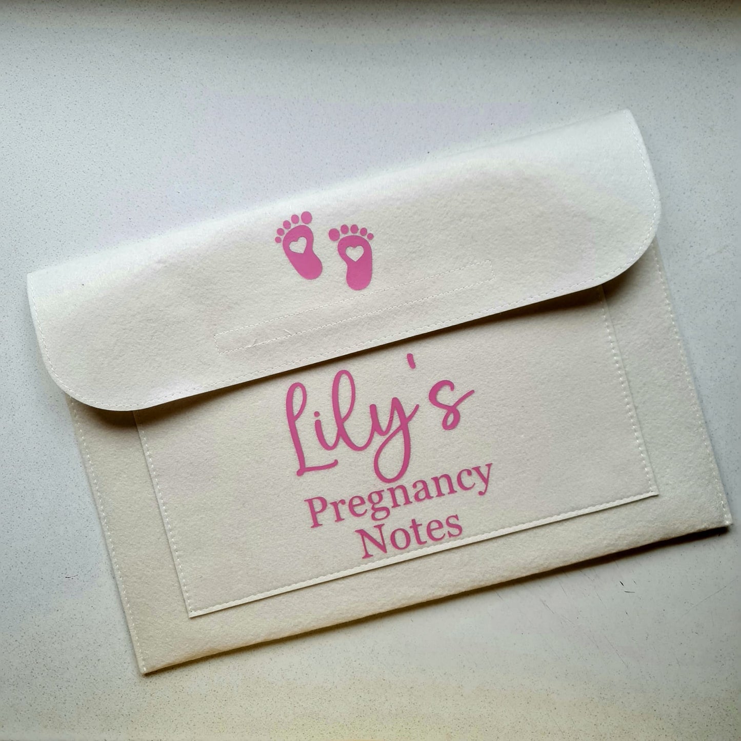 Personalised Felt Pregnancy Notes Folder: Keepsake Document Organizer