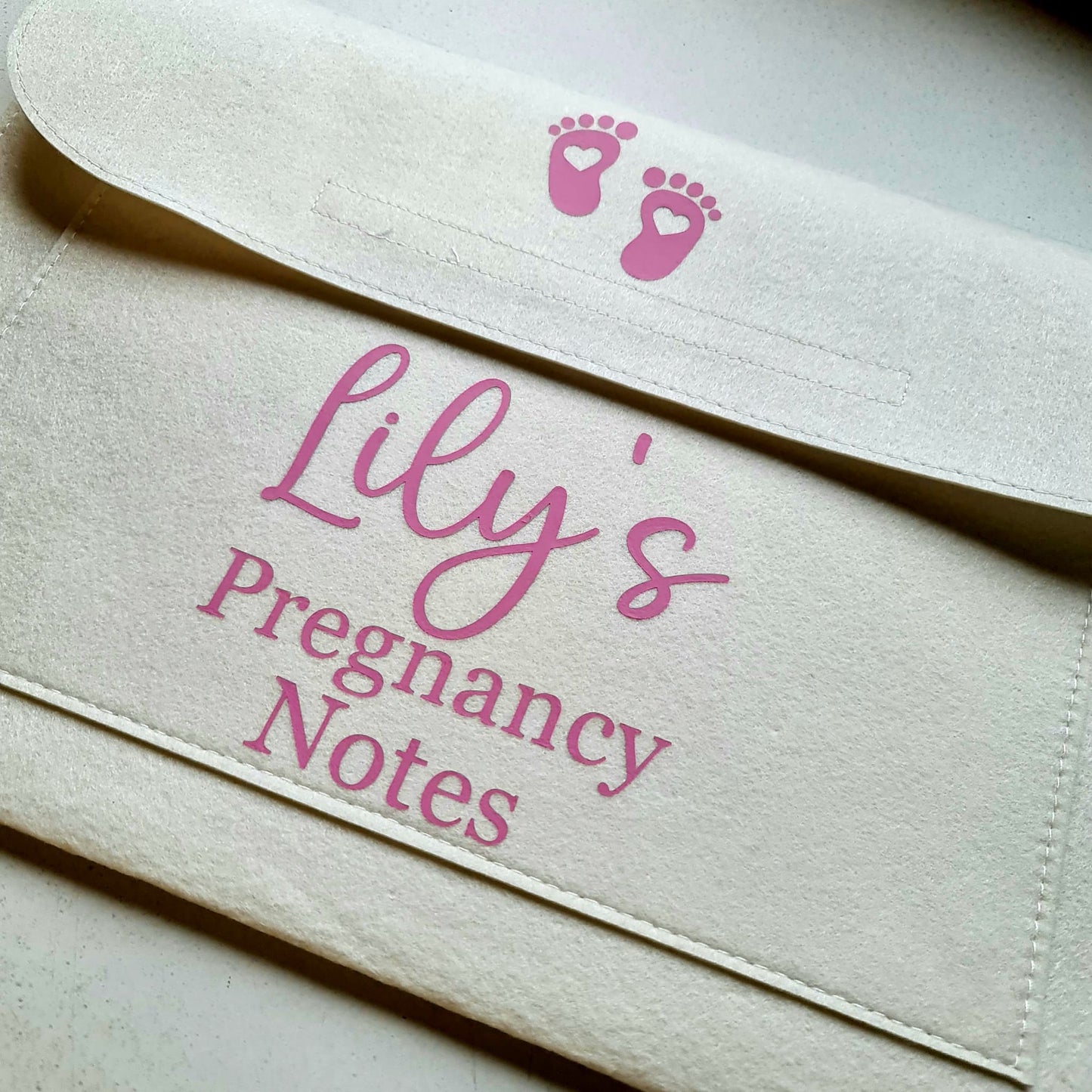 Personalised Felt Pregnancy Notes Folder: Keepsake Document Organizer
