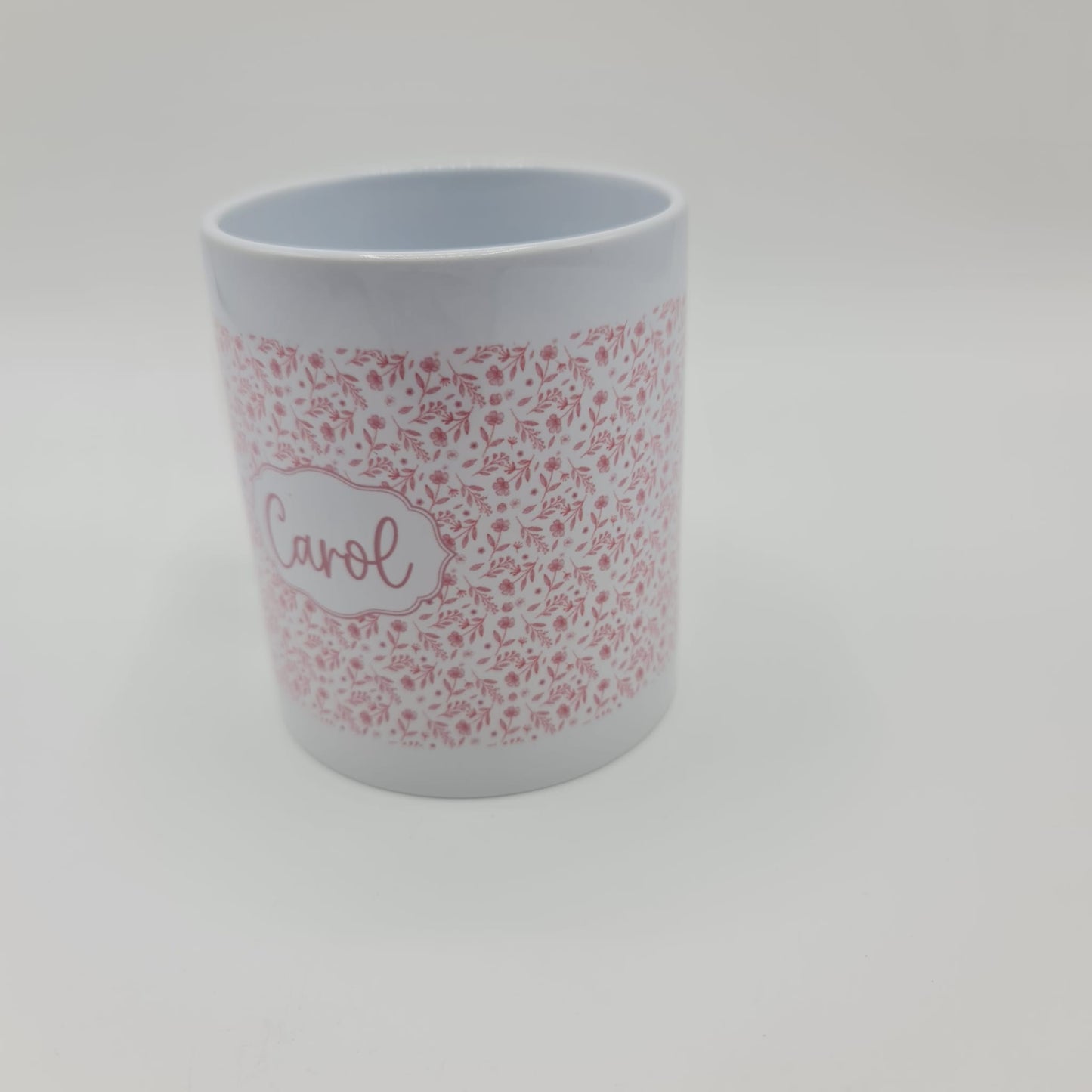 Personalised Floral Ceramic Mug Gift Set | Custom Name Pink Flower Drinkware