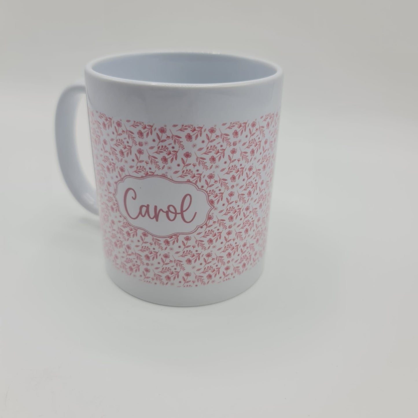 Personalised Floral Ceramic Mug Gift Set | Custom Name Pink Flower Drinkware