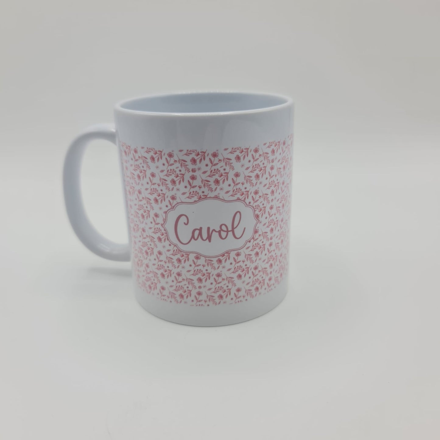 Personalised Floral Ceramic Mug Gift Set | Custom Name Pink Flower Drinkware