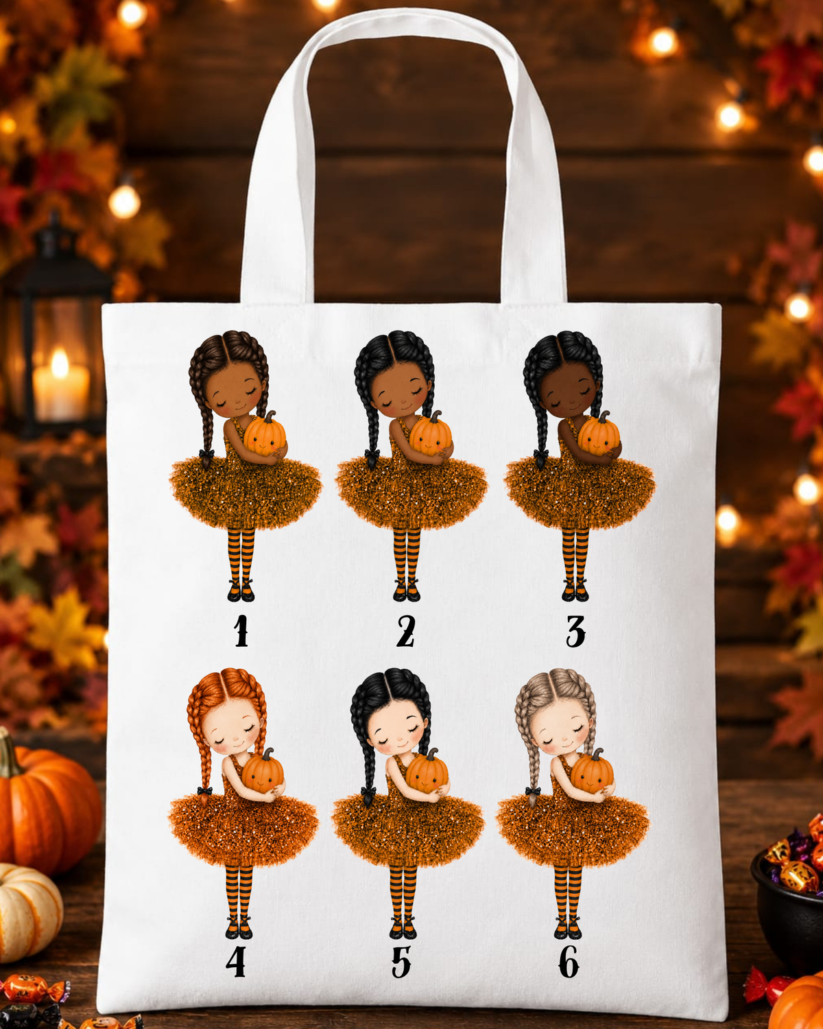 Personalised Kids Halloween Trick or Treat Bag – Pumpkin Ballerina